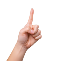 Hand Pointing Upward with Index Finger on Transparent Background png