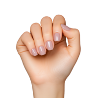 Hand with natural nails on transparent background png