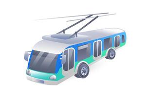 Realistic trolleybus illustration in 3D style. vector