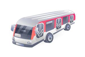 Realistic bus illustration in 3D style. vector