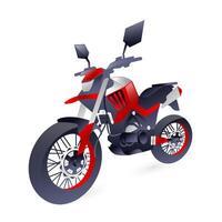 A realistic motorcycle illustration in 3D style. vector