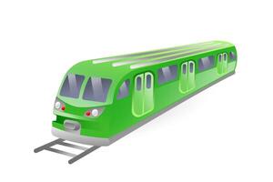 Illustration of a railway train locomotive realistic in 3D style. vector