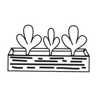 Seedlings, grass outline isolated on a white background vector