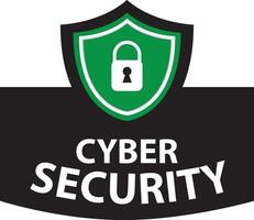 Cyber security label. Maximum protection against cyber threats and identity theft. Data protection vector