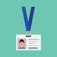 Identification card badge, employee ID. Horizontal badge for identifying employees in companies, seminars, trainings, presentations and other events. vector
