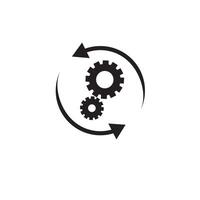 Workflow icon in flat style. Gear effective illustration. Process organization business concept. vector