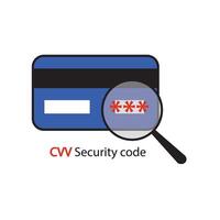 Credit card secure CVV code. Financial label. vector