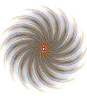 circular spiral with colors in a random tornado swirl. Rainbow in circumference vector