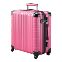 Pink Suitcase on Wheels with Handle png