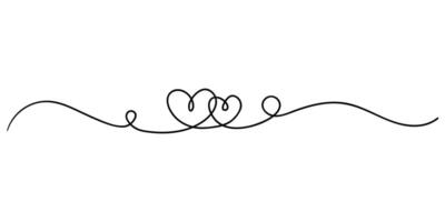 Continuous line drawing art. double love hand drawn with black line vector
