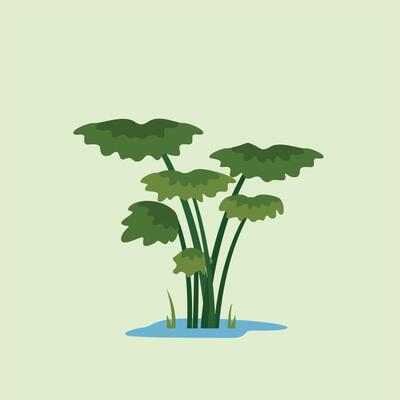 prehistoric exotic plants isolated. dinosaur fern food