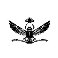 ancient egyptian god sacred scarab beetle and eye of horus vector