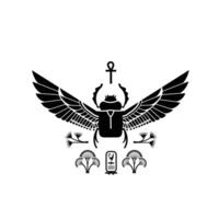 ancient egyptian god sacred scarab beetle and the rod of resurrection vector