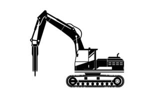 illustration of a mechanical digger or excavator isolated on white background vector