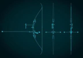Target recurve bow kit blueprints vector