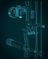 Compound bow sight, shelf and stabilizer vector