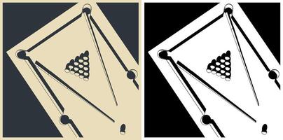 Pool table illustrations vector