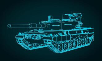 Leopard 2 german tank close-up vector