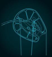 Compound bow cam blueprint vector