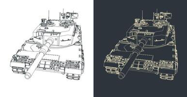 Leopard 2 german tank close up vector