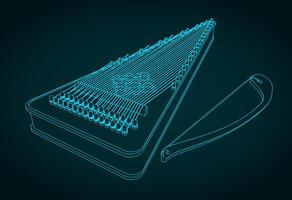 Psaltery ancient musical instrument vector