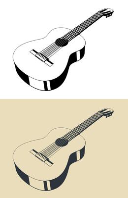 Classical guitar musical instrument