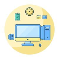 Computer Desk Design with the necessary element vector
