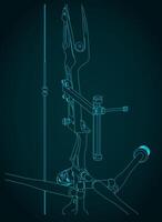 Target recurve bow kit close-up vector