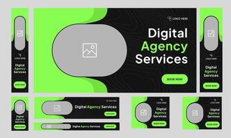 Best Digital agency services web set banner design for social media post, modern web bundle banner design, fully editable eps 10 file format vector