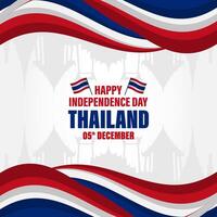 thailand independence day background with flag and text vector