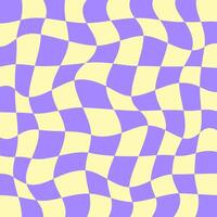 70s background in retro hippie style. Wave pattern, checkerboard, net. Texture illustration. Distorted in a psychedelic and Y2k aesthetic style vector