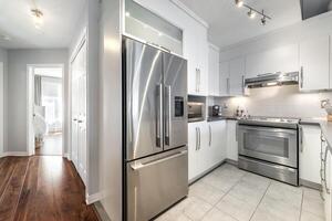 Inside and outside facade and interior of apartment in Brossard closed to Montreal Quebec Canada photo