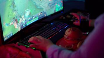 A person playing games on a computer video