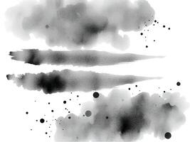 Grayscale watercolor design with overlapping blots and linear elements, perfect for minimalistic, modern, and artistic backgrounds. vector
