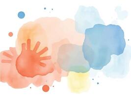 Playful Watercolor Blobs with Hand Shapes vector