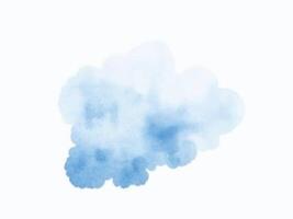 Abstract watercolor illustration of a blue cloud with soft edges and subtle textures, ideal for minimal designs or artistic backgrounds. vector