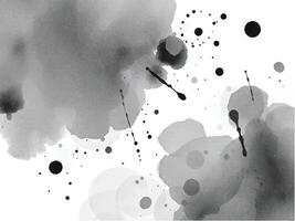 Modern grayscale watercolor artwork with blobs and strokes creating an abstract design, ideal for sophisticated or dramatic projects. vector