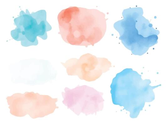 Colorful Watercolor Blobs Set