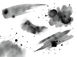 Abstract black watercolor artwork featuring splashes and brush effects, perfect for bold, modern, and dramatic artistic designs. vector
