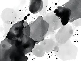 Bold watercolor artwork with overlapping black and gray blots and splashes, perfect for modern and dramatic artistic projects. vector