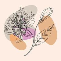 Blooming flower with pastel colors background creating a modern botanical illustration vector
