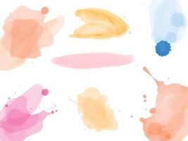 Abstract watercolor design with playful blobs and splashes in warm and cool tones, perfect for creative and lighthearted projects. vector