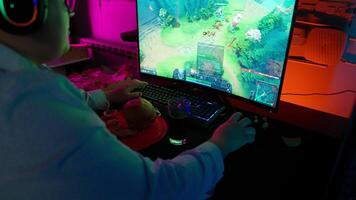 A person playing games on a computer screen video