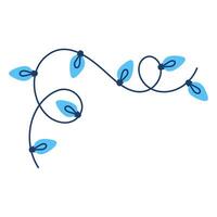 Hand drawn illustration of Christmas lights for creating festive designs. Decorative frame or border vector