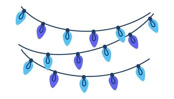 Hand drawn illustration of colorful Christmas lights for creating festive designs vector
