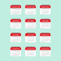 Simple 2025 Calender template for new year event and business. vector