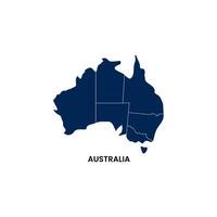 Australia country map with regional areas. vector