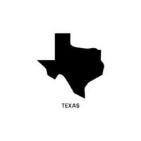Texas simple map black outline. vector