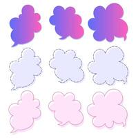 Multi-colored speech bubbles in gradients, dashes and strokes vector
