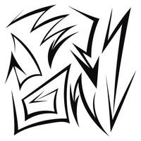 Set of various black and white arrows and zigzags vector